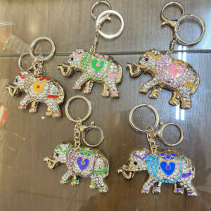 JX-1885-126 ASST Elephant Rhinestone Keychain(6pcs)