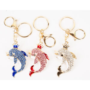 LZ-010 Dolphin ASST Rhinestones Keychain (6pcs)
