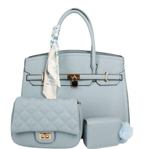 PU24126-T3-BBL Handle Satchel Bag with crossbody & wallet (3 N 1)