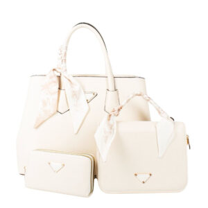 PU25002-T3-BG Handle Satchel Bag with crossbody & wallet (3 N 1)