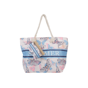 HB8831 BG Butterfly Pattern Beach Bag