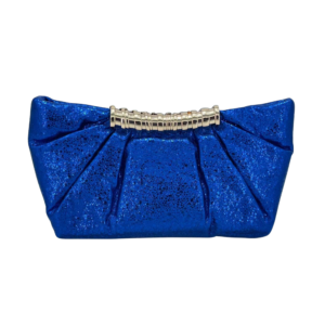 E262  BL Pleated Metallic Sparkle Evening Clutch Crossbody Bag