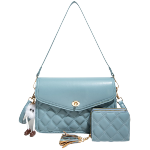 PU25508-M3 BL 2in1 QUILTED DESIGN Crossbody Bag with Wallet SET