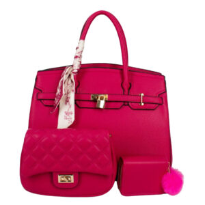 PU24126-T3-DFU Handle Satchel Bag with crossbody & wallet (3 N 1)