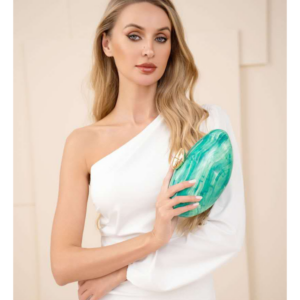 B1169 GN Fashion Acrylic Shaped Clutch