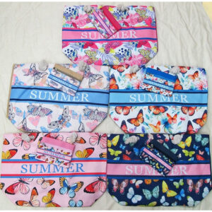 HB8831-BT AAST Butterfly Pattern Beach Bag(3PCS)