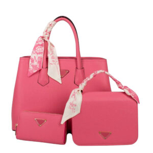 PU25002-T3-HPK Handle Satchel Bag with crossbody & wallet (3 N 1)