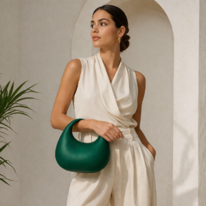 LA9115 GN Moon Shape Matte Clutch Bag