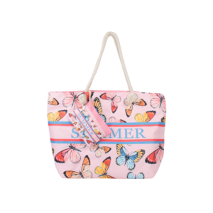HB8831 PK Butterfly Pattern Beach Bag