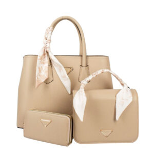 PU25002-T3-ST Handle Satchel Bag with crossbody & wallet (3 N 1)