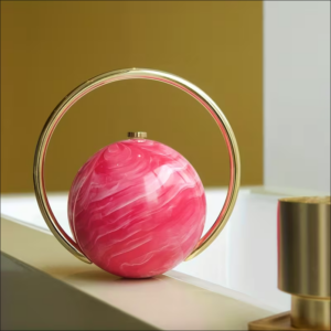 LA25251 RS Sphere Marble Minaudiere Clutch