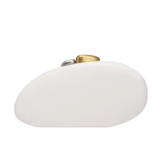 HSY-798 WT 2-Tone Knob Luxe Clutch Purse