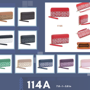 114A ASST Fashion Single Zipper Wallet (12PCS)