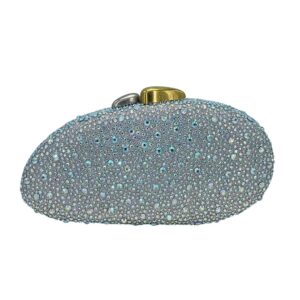LA25255 ABSL Shell-Shaped Adorned with Sparkling Rhinestone-like Crystals Evening Clutch Bag