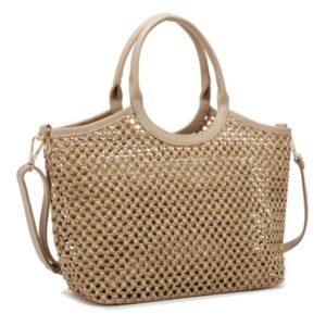 T3837 TN Fashion Straw Tote Bag 2 in 1