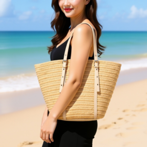 T3839 BG Fashion Straw Tote Bag