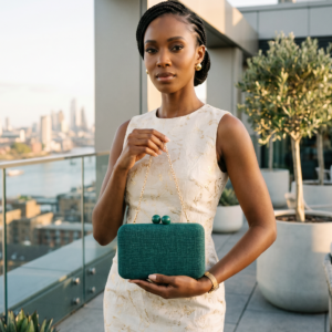 CO68017 GN Handheld Woven Straw Clutch Bag