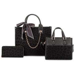 L1895 BK Leopard Print Fashion Handbag(3 N 1)