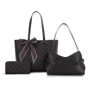 L1899 BK Quilted Pattern Fashion Handbag(3 N 1)