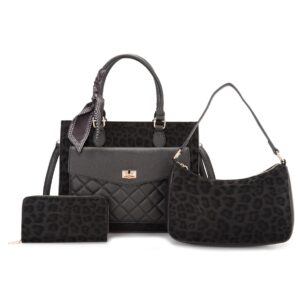 L1897 BK Leopard Print Fashion Handbag(3 N 1)
