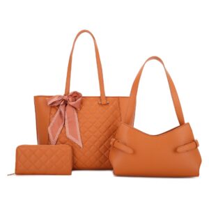 L1899 BR Quilted Pattern Fashion Handbag(3 N 1)