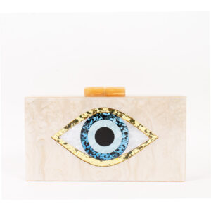 LAS2212 CHA Glittered Evil Eye Clutch / Crossbody Bag