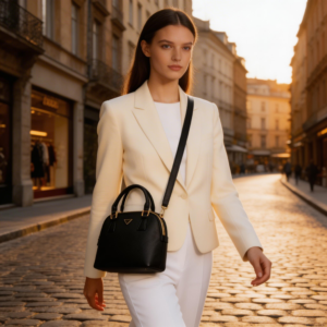 N2087 BK TEXTURED HANDLE SATCHEL BAG