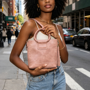 TDM-0035 MA Woven Cuff Handle Bucket Satchel