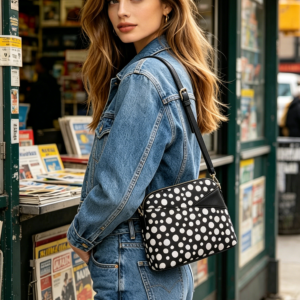 576 BK Polka Dot Crossbody Bag