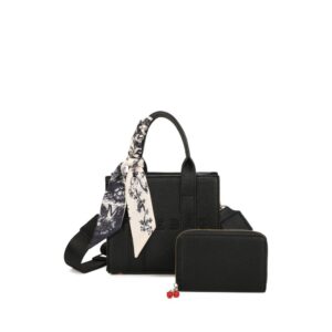 PU-26111-T2 BK Mini Fashion Tote Bag(2 N 1)