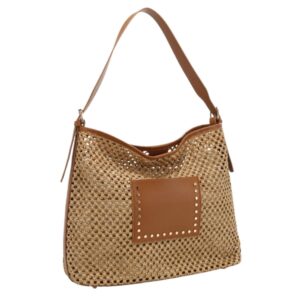 T3705 BR Fashion Straw Tote Bag(2 in 1)