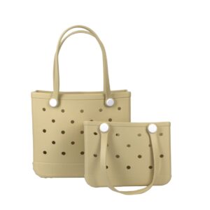 1686+1687 KH Structured Rubber Tote Beach Bag Set (2 N 1)