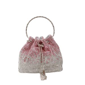 CO32025 MIX PK Rhinestones Evening Drawstring Small Bag