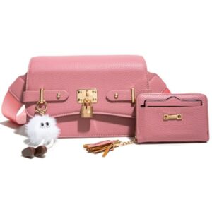 JZ25527-M2 R.PK 2in1 Crossbody Bag with Wallet SET