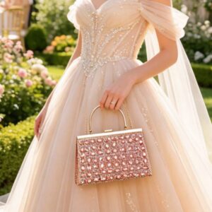 EWB394 RGD Crystal Diamond Trapezoid Handheld Evening Clutch Bag