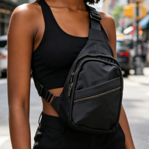 1720B BK Fashion Nylon Sling Bag
