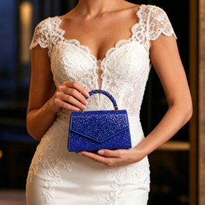 CO32022 BL Rhinestone Evening Clutch