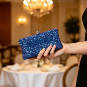 68046 BL Elegant Rhinestone Bling Clutch