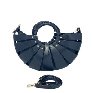 LA2348 BK Pleated Shell Handbag