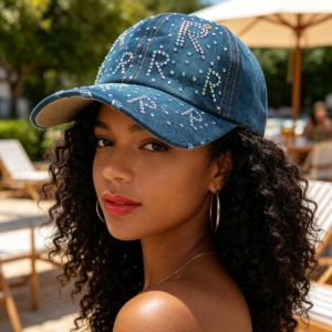 BH-8248 ASST Rhinestone "R" Baseball Cap (3PCS)