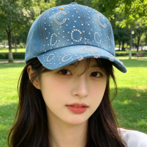 BH-8249 ASST Rhinestone "C" Baseball Cap (3PCS)