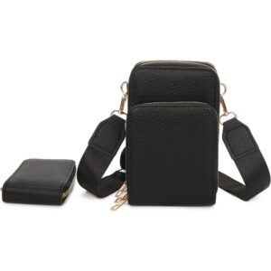 PU-Q484 BK Litchi Grain Phone Crossbody Set(2 N 1)