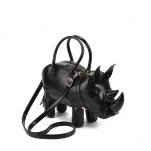 LA2566 BK Pu-Leather Rhinoceros-Shaped Bag