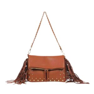 221 BR Round Stud Fringe Fashion HandBag