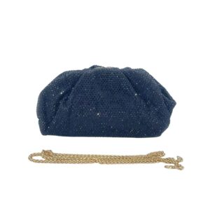 E268-T BK Crystal Embellished Pouch Clutch Bag