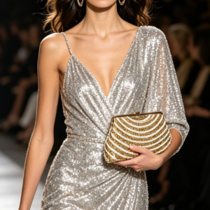 LAY086 GD Pearl-Studded Clutch Bag