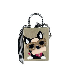 LA3236 GD Box-Shaped Handbag Featuring A Cute Cartoon Puppy Design