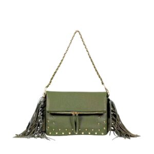 221 GN Round Stud Fringe Fashion HandBag