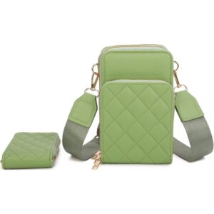 XNR-Q484 GN Quilted Phone Crossbody Set(2 N 1)