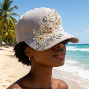 BH8553C ASST Gold Floral pattern Rhinestones Baseball Cap (3PCS)
